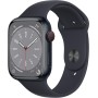 Apple Watch Series 8 (GPS + Cellular 45mm) Caja de Aluminio Medianoche con Banda Medianoche Deportiva, Talla única