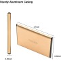 Disco Duro Externo 500GB - 2.5" USB 3.0 Ultrafino Diseño Metálico HDD Portátil para Mac, PC, Laptop, Ordenador, Xbox One, PS4,