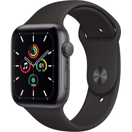 Apple Watch SE 2020 (GPS, 44MM) Caja de Aluminio Gris Espacial con Correa Deportiva Negra (Reacondicionado)