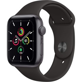 Apple Watch SE 2020 (GPS, 44MM) Caja de Aluminio Gris Espacial con Correa Deportiva Negra (Reacondicionado)