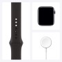Apple Watch SE 2020 (GPS, 44MM) Caja de Aluminio Gris Espacial con Correa Deportiva Negra (Reacondicionado)