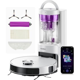 Eureka E20 Plus robot aspirador autovaciado, 8000 Pa, Vaciado Automático de Polvo,180 Min de Duración de Batería,DuoDetect AI 3D