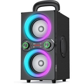 TPBEAT Altavoz Bluetooth Potente 80W, Inalámbrico Con Luces, Supergraves, Estéreo TWS de Alto Volumen 100 dB, Para Fiestas,