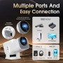 [App Integrada] 2025 Upgraded Proyector Portátil 1920x1080P 4K Supote Videoproyector Dual Control TV WiFi 6 BT5.2 180° Rotation