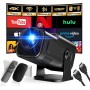 [App Integrada] 2025 Upgraded Proyector Portátil 1920x1080P 4K Supote Videoproyector Dual Control TV WiFi 6 BT5.2 180° Rotation