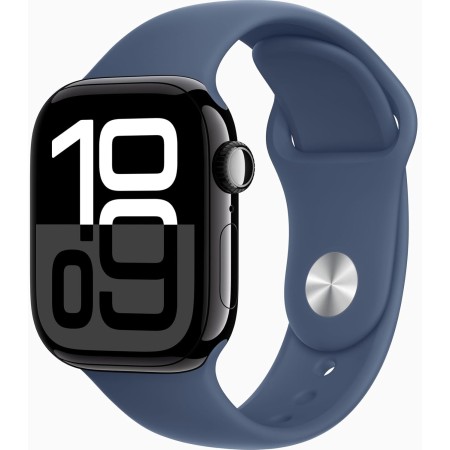 Apple Watch Series 10 [GPS + Cellular, 46mm] - Caja de Aluminio Plata con Correa Deportiva Azul Denim, M/L (Reacondicionado)