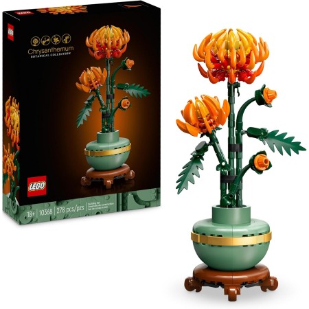 LEGO Botanical Crisantemo Adorno de Flores Artificiales, Decoración Floral para el Hogar y Oficina, Maqueta para Construir para
