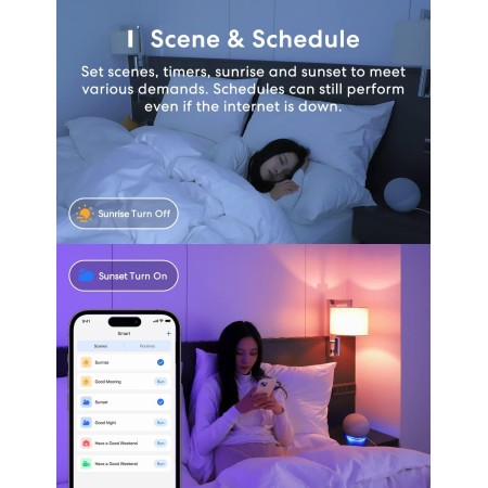 Meross Bombilla Inteligente WiFi, Bombilla LED Multicolor Regulable, 9W, E27, RGBWW 2700-6500 K, Compatible con Apple HomeKit,