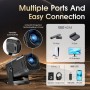 [App Integrada] 2025 Upgraded Proyector Portátil 1920x1080P 4K Supote Videoproyector Dual Control TV WiFi 6 BT5.2 180° Rotation