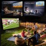 [App Integrada] 2025 Upgraded Proyector Portátil 1920x1080P 4K Supote Videoproyector Dual Control TV WiFi 6 BT5.2 180° Rotation