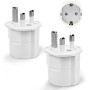 2 Piezas Adaptador Enchufe UK a español Tipo G, Adaptador de Viaje 2-Pin Europa a 3-Pin Reino Unido con Seguridad para niños