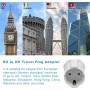 2 Piezas Adaptador Enchufe UK a español Tipo G, Adaptador de Viaje 2-Pin Europa a 3-Pin Reino Unido con Seguridad para niños