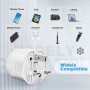 2 Piezas Adaptador Enchufe UK a español Tipo G, Adaptador de Viaje 2-Pin Europa a 3-Pin Reino Unido con Seguridad para niños