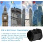 2 Piezas Adaptador Enchufe UK a español Tipo G, Adaptador de Viaje 2-Pin Europa a 3-Pin Reino Unido con Seguridad para niños