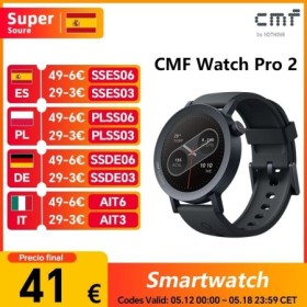 Versión Global CMF by Nothing Watch Pro 2 Pantalla AMOLED de 1,32" Lla