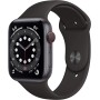 Apple Watch Series 6 (GPS + Celular, 44MM) Caja de Aluminio Gris Espacial con Correa Deportiva Negro (Reacondicionado)