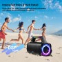 AKONE Altavoz Bluetooth, 80W Altavoz Bluetooth Potente, Bass y con LED, Altavoz portátil de Potente Sonido Estéreo con Graves
