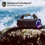AKONE Altavoz Bluetooth, 80W Altavoz Bluetooth Potente, Bass y con LED, Altavoz portátil de Potente Sonido Estéreo con Graves