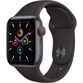Apple Watch SE 2020 (GPS + Celular, 40MM) Caja de Aluminio Gris Espacial con Correa Deportiva Negro (Reacondicionado)