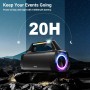 AKONE Altavoz Bluetooth, 80W Altavoz Bluetooth Potente, Bass y con LED, Altavoz portátil de Potente Sonido Estéreo con Graves