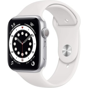 Apple Watch Series 6 (GPS, 44MM) Caja de Aluminio Plata con Correa Deportiva Blanco (Reacondicionado)