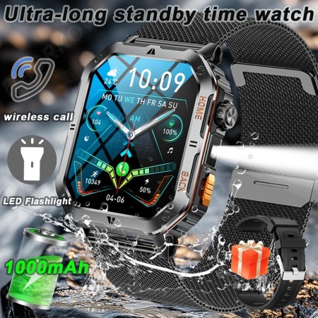 Para HUAWEI linterna LED reloj inteligente al aire libre pantalla HD d
