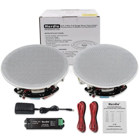 Herdio 2 uds 6,5 pulgadas Audio en casa 300W Altavoz Bluetooth de tech