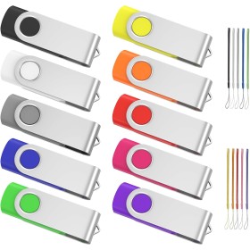 ABLAZE 8 GB 10 Piece USB Flash Drive with LED Indicator, Data Storage for PC, Laptop, Car Audio and TV (10 Colours)