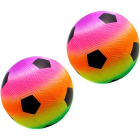 MAGIC SELECT 2Ud Pelotas de PVC Juguete Infantil. Balón de Fútbol Hinchable con Arcoíris. Pelota Suave para Niños. Pelota para