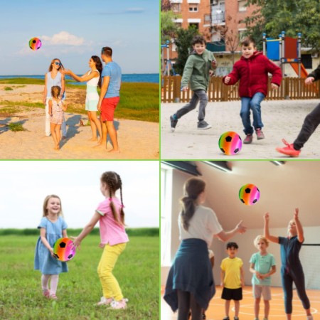 MAGIC SELECT 2Ud Pelotas de PVC Juguete Infantil. Balón de Fútbol Hinchable con Arcoíris. Pelota Suave para Niños. Pelota para