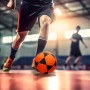 AKTIVE Balón de fútbol Sala PVC, 230-250 Gramos, D18 cm, Talla 3, Color Naranja y Negro, Resistente y Duradero, Óptimo para