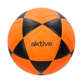 AKTIVE Balón de fútbol Sala PVC, 230-250 Gramos, D18 cm, Talla 3, Color Naranja y Negro, Resistente y Duradero, Óptimo para