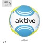 AKTIVE Balón de fútbol PVC, 310-340 Gramos, D22 cm, Talla 5, Color Blanco, Azul y Verde, Resistente y Duradero, óptimo para