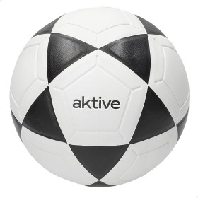 AKTIVE Balón de fútbol PVC, 360-380 Gramos, D20 cm, Talla 4, Color Blanco y Negro, Resistente y Duradero, Óptimo para