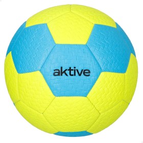 AKTIVE Balón de fútbol PVC, 320-340 Gramos, D22 cm, Talla 5, Color Amarillo fosforito y Azul, Resistente y Duradero, óptimo para