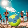 AKTIVE Balón de fútbol PVC, 320-340 Gramos, D22 cm, Talla 5, Color Amarillo fosforito y Azul, Resistente y Duradero, óptimo para