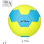 AKTIVE Balón de fútbol PVC, 320-340 Gramos, D22 cm, Talla 5, Color Amarillo fosforito y Azul, Resistente y Duradero, óptimo para