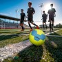 AKTIVE Balón de fútbol PVC, 320-340 Gramos, D22 cm, Talla 5, Color Amarillo fosforito y Azul, Resistente y Duradero, óptimo para