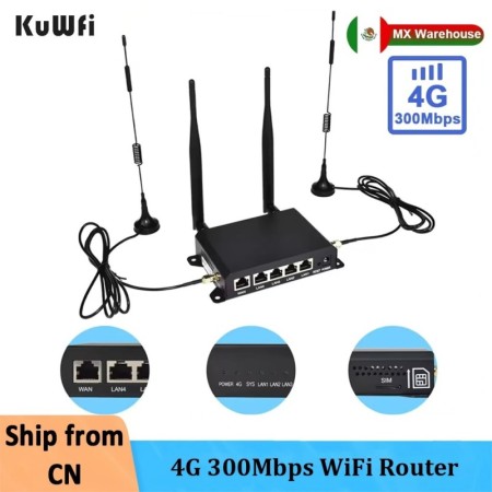KuWFi 4G enrutador de tarjeta SIM enrutador WIFI inalámbrico 2,4G LTE 