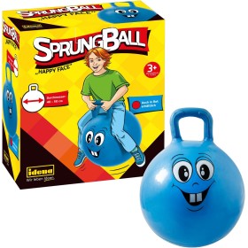 Idena-Happy Face-Pelota de Saltar (45-50 cm), Color Azul, S Berlin 40094
