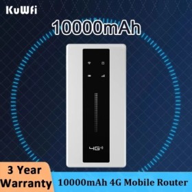 KuWFi-enrutador Wifi móvil 4G, 10000mAh, Lte portátil, bolsillo para v