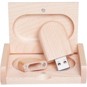 Yaxiny Memoria 2.0 USB 8GB Pendrive Hoja de Madera Divertido Pen Drive 8GB con Caja de Regalo de Madera Práctico Unidad Flash