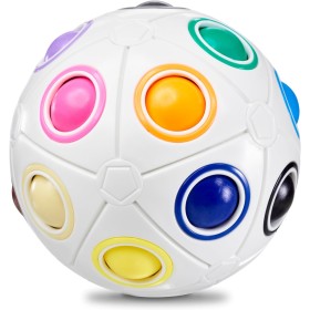 CUBIDI Bola Grande con Pelotas, Juego de Habilidad, emocionante Juego de Rompecabezas para Niños Arcoíris Pequeño