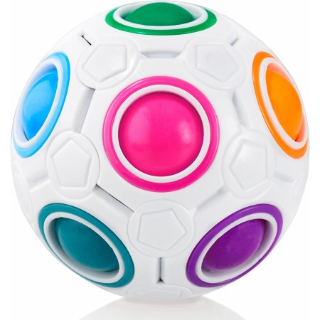 CUBIDI Bola Grande con Pelotas, Juego de Habilidad, emocionante Juego de Rompecabezas para Niños Arcoíris Pequeño