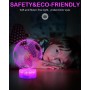 Zawaer Luz nocturna infantil, lampara futbol, 3D LED Lámpara Luz de noche con control remoto,16 cambiar el color LED Touch Luz