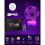Zawaer Luz nocturna infantil, lampara futbol, 3D LED Lámpara Luz de noche con control remoto,16 cambiar el color LED Touch Luz