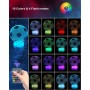 Zawaer Luz nocturna infantil, lampara futbol, 3D LED Lámpara Luz de noche con control remoto,16 cambiar el color LED Touch Luz