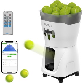 PUSUN Máquina de pelotas de tenis, portátil PT-Mini Pro máquina de lanzamiento de pelotas de tenis para práctica y