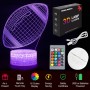 Regalo de Fútbol para niños, Luz de Noche, 3D LED Lámpara Luz de Noche con Control Remoto, 16 Colores Lámpara infantile, Nino