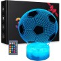 Zawaer Regalo de futbol para niños, Luz de noche 3d LED lámpara con control remoto, Idea Regalos para Navidad, regalo creativo